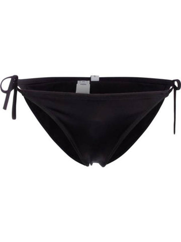 String Side Tie Cheeky Bikini Slip Black - CALVIN KLEIN - BALAAN 1