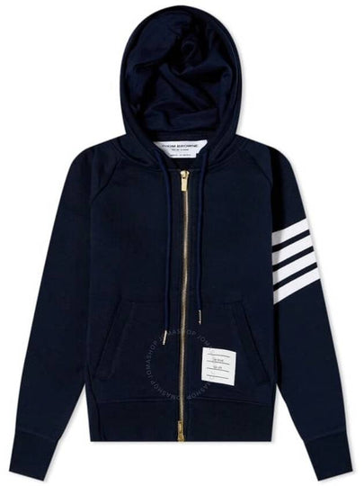 Engineered 4-Bar Stripe Loopback Jersey Knit Zip Up Hoodie Navy - THOM BROWNE - BALAAN 2