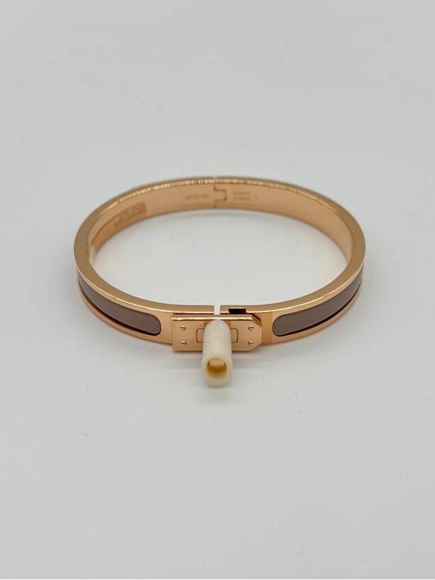 Mini Clic Kelly Bracelet Marronglace Rose Gold - HERMES - BALAAN 4