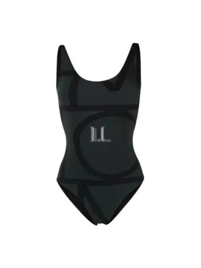 Monogram One-Piece Swimsuit Black - TOTEME - BALAAN 2