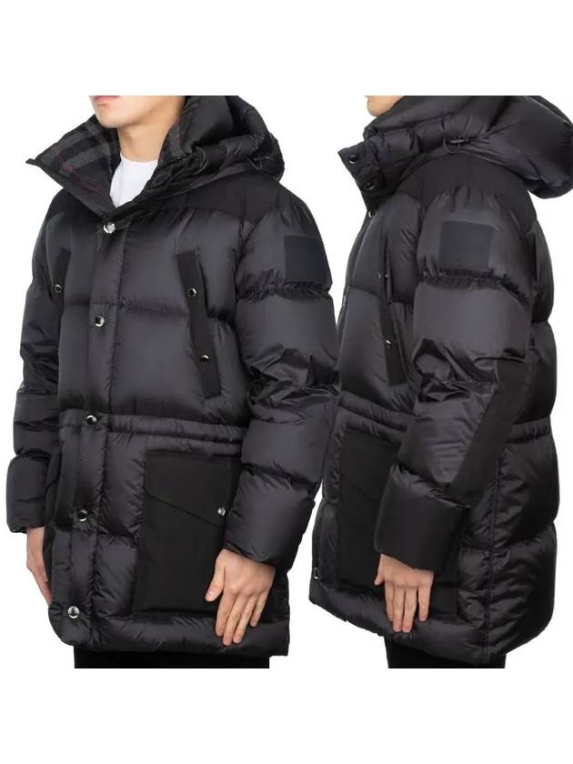 Logo Applique Nylon Puffer Coat Black - BURBERRY - BALAAN 3