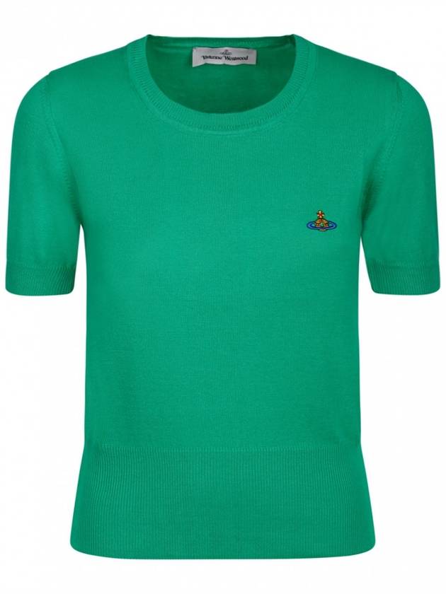 Bea Embroidery Logo Knit Top Green - VIVIENNE WESTWOOD - BALAAN 2