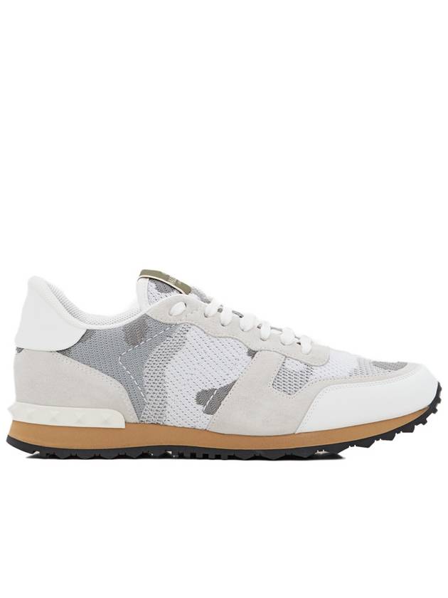 Camouflage Pattern Rockrunner Low Top Sneakers White - VALENTINO - BALAAN 2