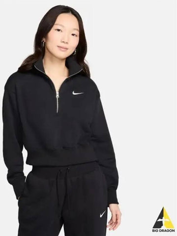 Women s Sportswear Phoenix Fleece French Terry Quarter Zip Crop XPHX 010 - NIKE - BALAAN 1