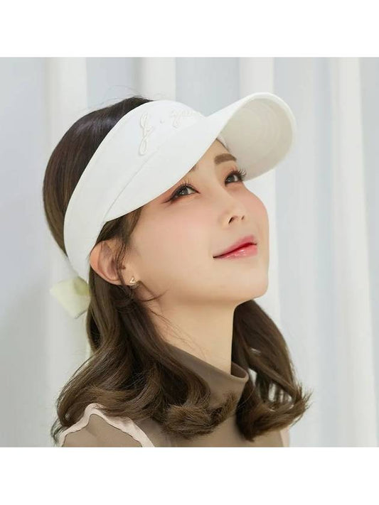 Golf Wear Simple Color Embroidered Sun Cap White - J JANE - BALAAN 1