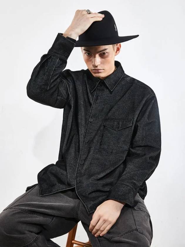 Corduroy washed shirt outer black 0080 VMM - VOYONN - BALAAN 8