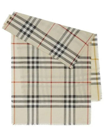 London Check Reversible Stone Light Green Scarf 8079750 - BURBERRY - BALAAN 1