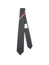 Three-Line Engineer Stripe Wool Neck Tie Dark Grey - THOM BROWNE - BALAAN 1