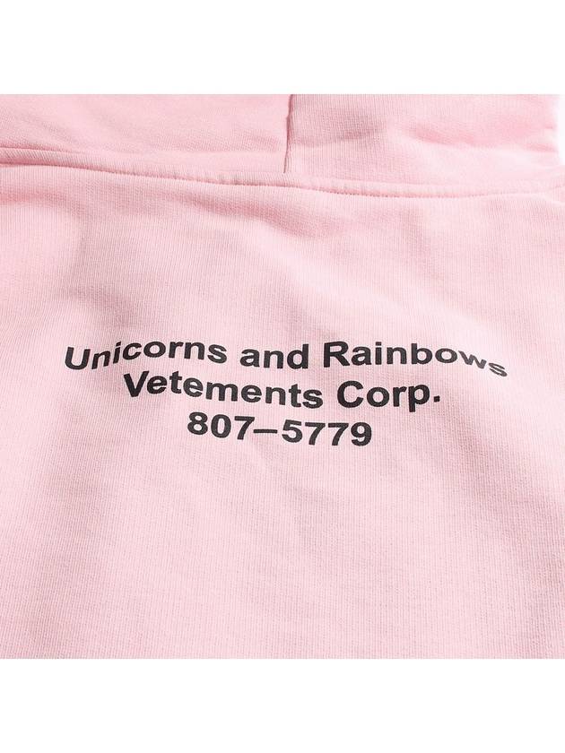 Overfit Unicorn Print Hoodie Pink - VETEMENTS - BALAAN 5