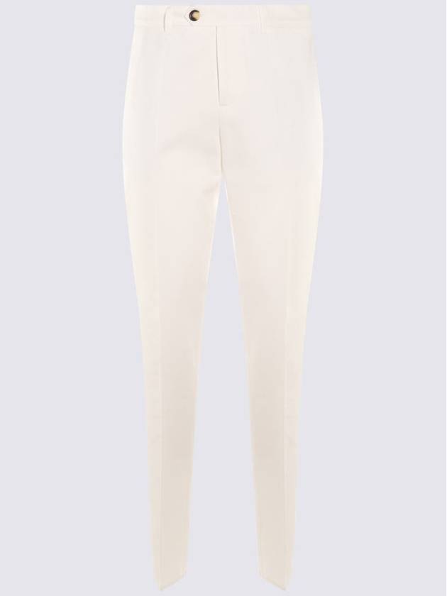 Cotton Chino Straight Pants White - BRUNELLO CUCINELLI - BALAAN 3