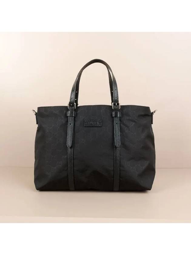 Micro GG Guccissima Nylon Tote Bag Black - GUCCI - BALAAN 3