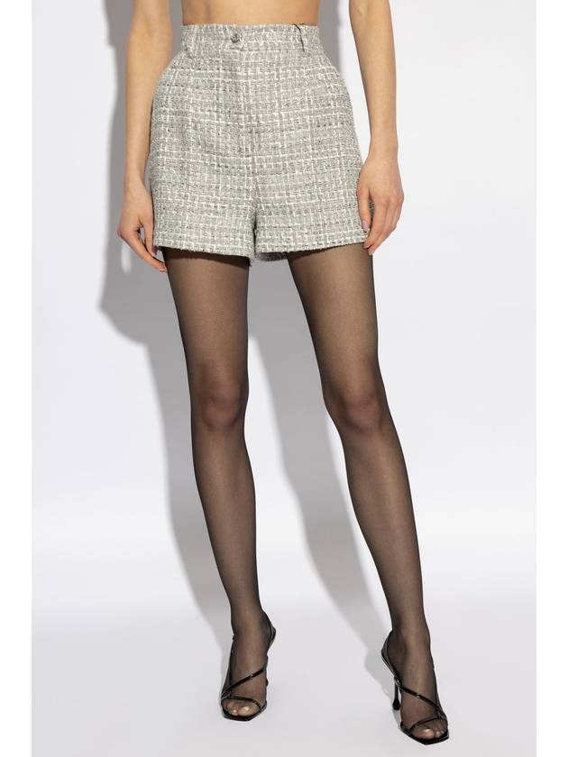 Dolce & Gabbana Tweed Shorts With Lurex Thread, Women's, Grey - DOLCE&GABBANA - BALAAN 3