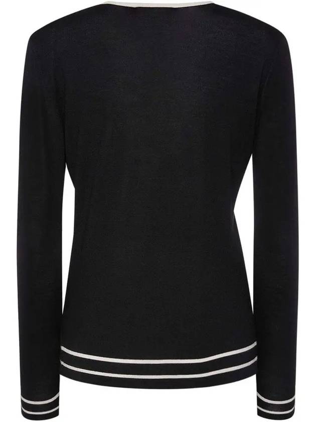 SEMELE Vneck wool cardigan black 2393460139 012 - MAX MARA - BALAAN 3