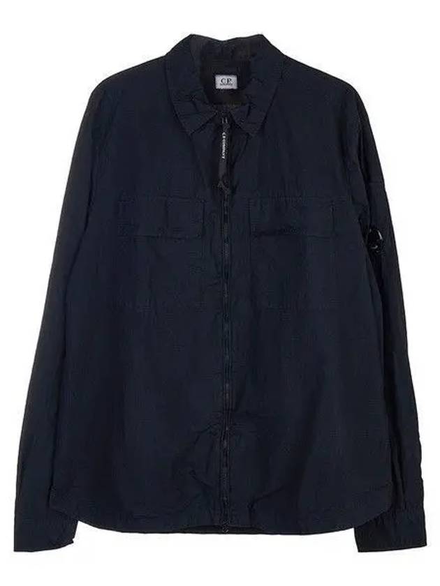 Chrome R Lens Wappen Overshirt Zip-Up Jacket Navy - CP COMPANY - BALAAN 2