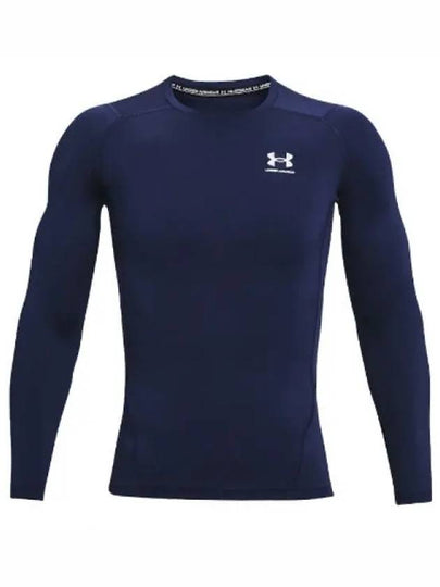 Men's Heat Gear Compression Long Sleeve T-Shirt Midnight Navy - UNDER ARMOUR - BALAAN 2