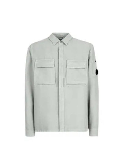 Broken Cotton Linen Lens Button Long-Sleeve Shirt Grey - CP COMPANY - BALAAN 2