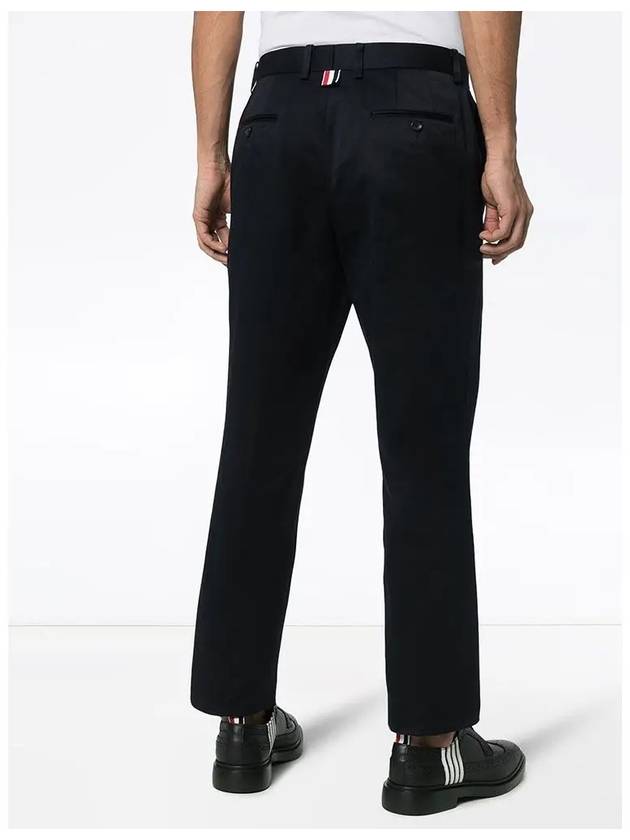 Men's Twill Unconstructed Cotton Straight Pants Navy - THOM BROWNE - BALAAN 6