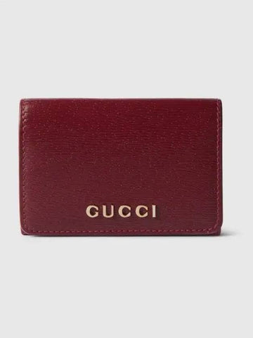 Script Card Case Rosso Ancora Red Leather 7901010OP0T6207 - GUCCI - BALAAN 1