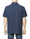 Men's Waffen Logo Patch Polo Shirt Indigo Blue Short Sleeve Shirt 8A0002189A16 794SS - MONCLER - BALAAN 3