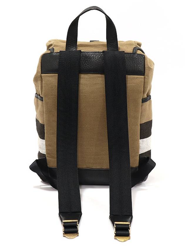 39553981 House Check Canvas Black Leather Trim Drifton Backpack - BURBERRY - BALAAN 4