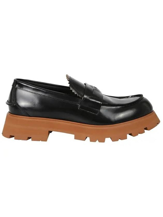 Penny Contrast Sole Loafer Black - ALEXANDER MCQUEEN - BALAAN 1