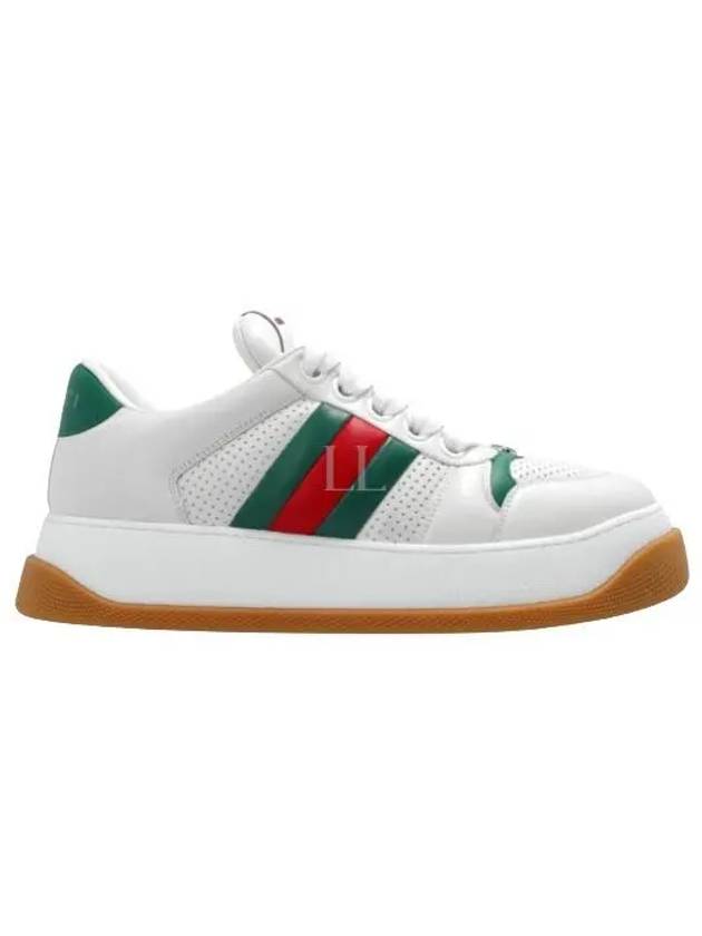 Screener Web Leather Low Top Sneakers White - GUCCI - BALAAN 2