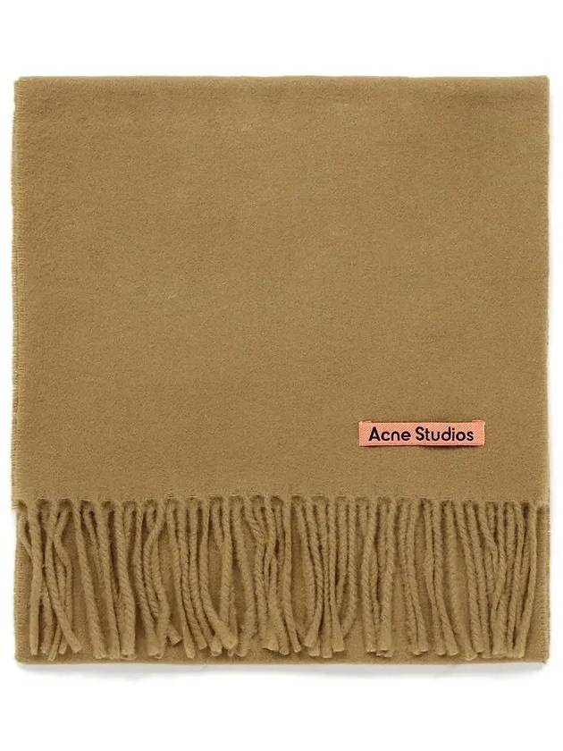 Wool Fringe Muffler Dark Camel - ACNE STUDIOS - BALAAN 2