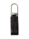 Silver Hardware Mini Monogram Leather Key Holder Black - SAINT LAURENT - BALAAN 5