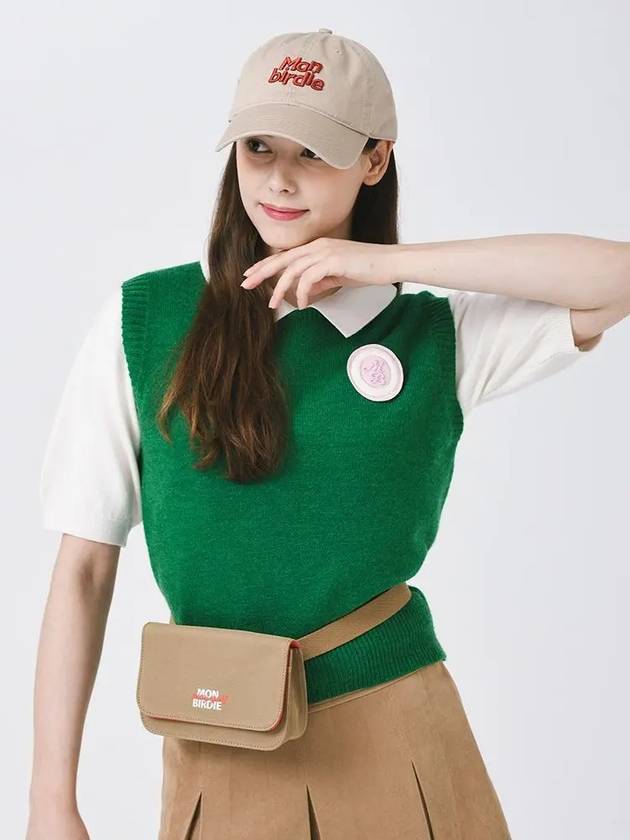 Crew neck knit vest GREEN - MONBIRDIE GOLF - BALAAN 4