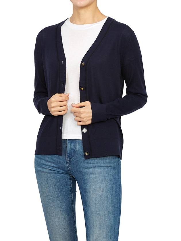 Simone Knit Cardigan Navy - TORY BURCH - BALAAN 6