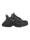 Triple S All-Over Logo Low Top Sneakers Black - BALENCIAGA - BALAAN 1