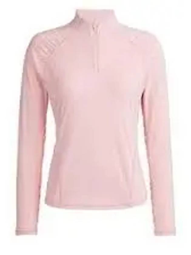 Silky Ruched Quarter Zip Pullover Tech Nylon Long Sleeve T-Shirt Pink - G/FORE - BALAAN 2