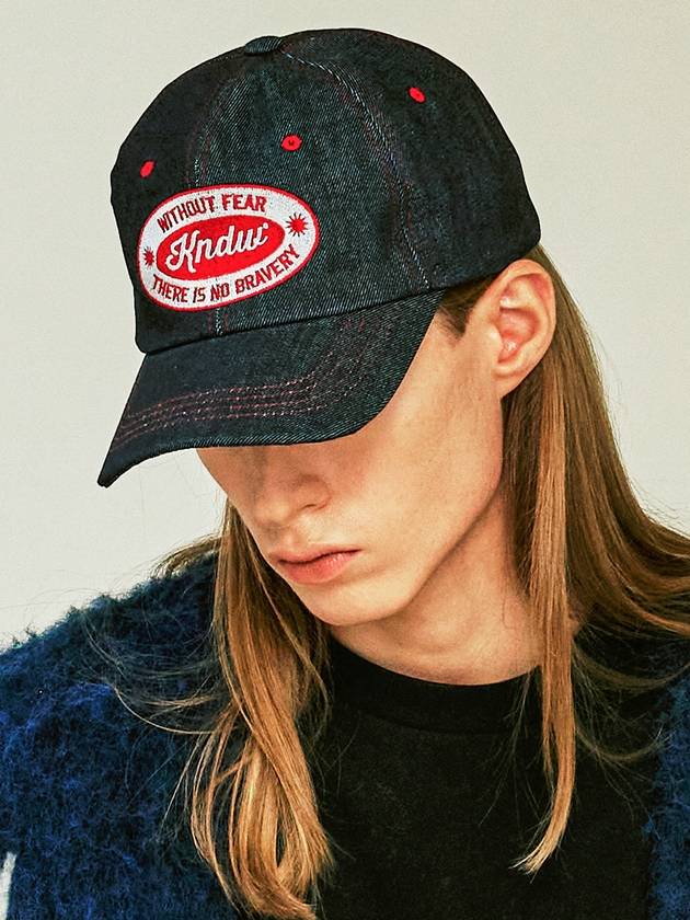 K-end logo wappen denim trucker cap indigo - KND - BALAAN 7