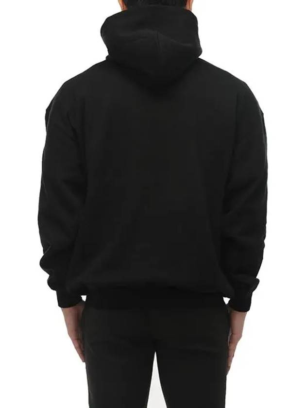 Women's Sponsor Logo Embroidered Hoodie Black - BALENCIAGA - BALAAN.