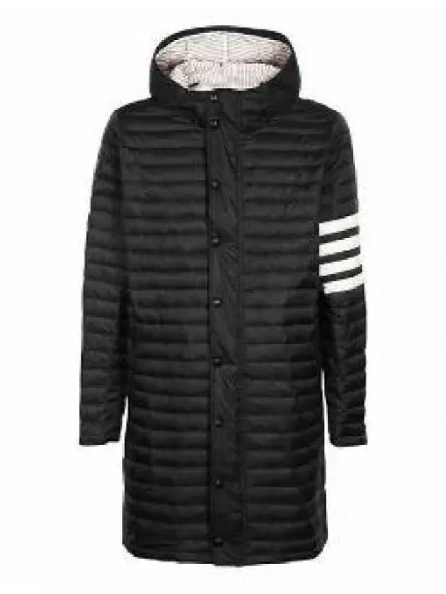 Men's 4 Bar Hooded Padding Black - THOM BROWNE - BALAAN 2