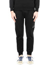 Diagonal Raised Fleece Track Pants Black - CP COMPANY - BALAAN 1