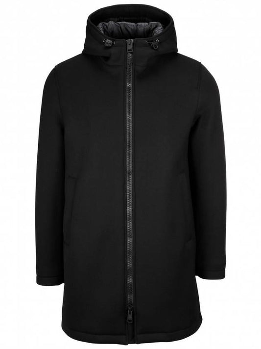 Diagonal Scuba Hooded Jacket Black - HERNO - BALAAN 1
