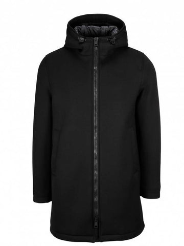 Diagonal Scuba Hooded Jacket Black - HERNO - BALAAN 1