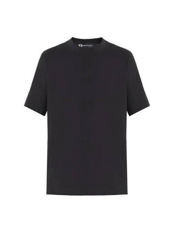 Round Neck Cotton Short Sleeve T-Shirt Black - Y-3 - BALAAN 1