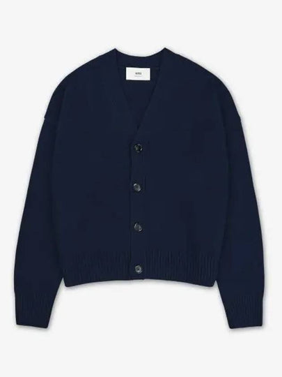 De Coeur V-Neck Cardigan Navy - AMI - BALAAN 2