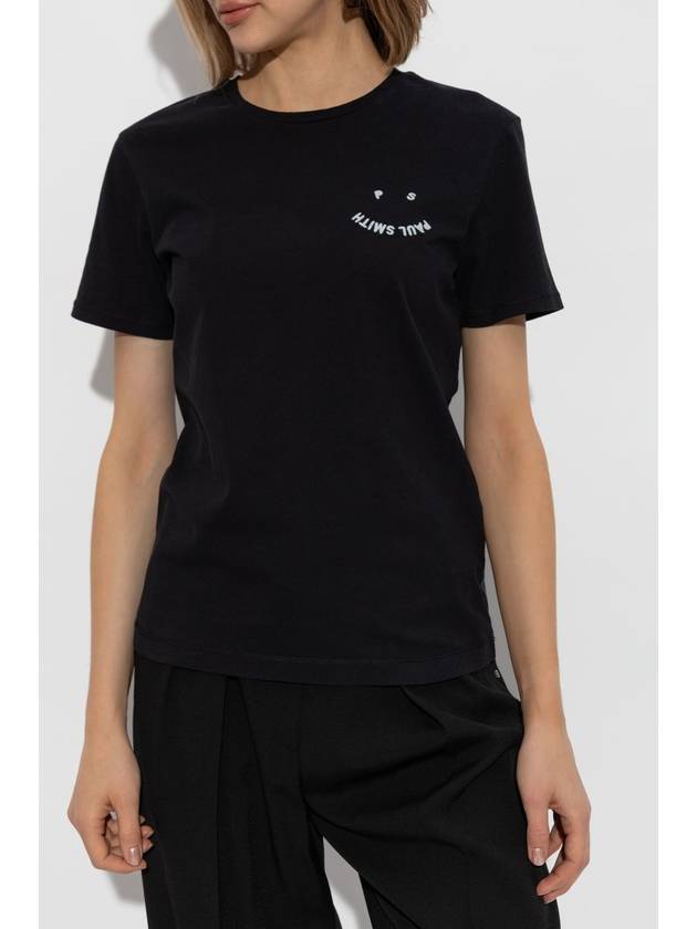 PS Paul Smith T-shirt With Embroidered Logo, Women's, Black - PAUL SMITH - BALAAN 3