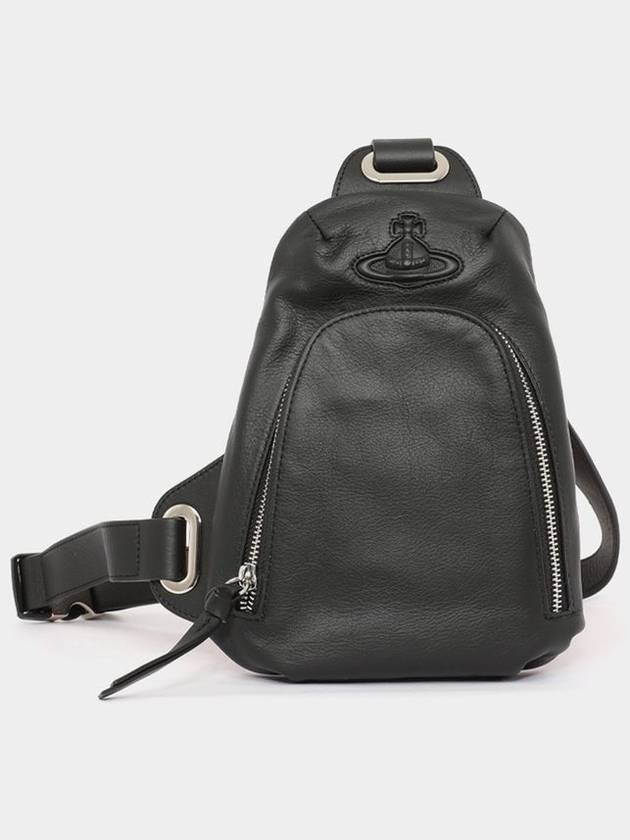 ORB Leather Sling Cross Bag Black - VIVIENNE WESTWOOD - BALAAN 1