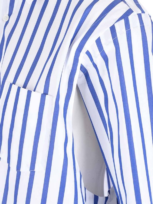 Men's Striped Poplin Long Sleeve Shirt Blue - COMME DES GARCONS - BALAAN 4