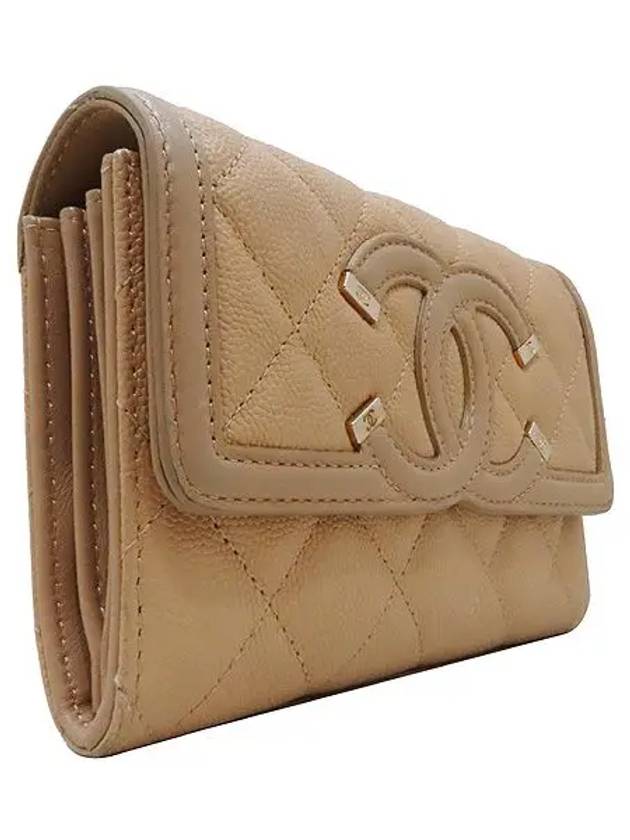 Beige medium wallet - CHANEL - BALAAN 3