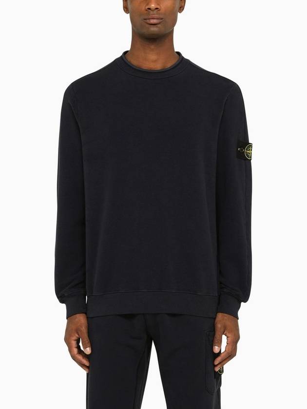 Stretch Cotton Fleece Mock Turtleneck Sweatshirt Navy - STONE ISLAND - BALAAN 2