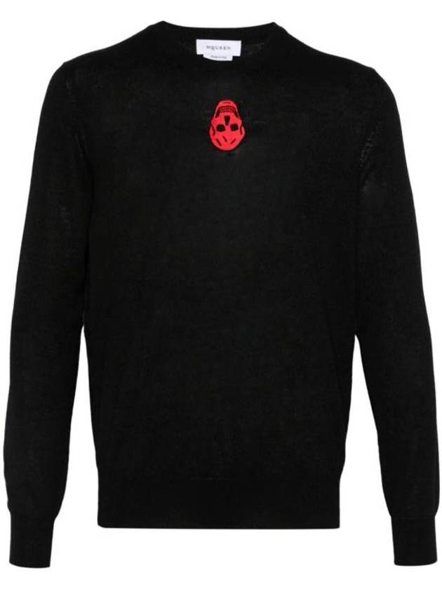 Skull Embroidered Knit Top Black - ALEXANDER MCQUEEN - BALAAN 2