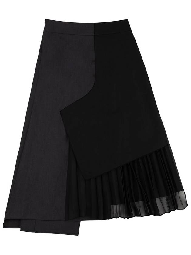 herringbone combination pleated skirt - PEOPLE OF THE WORLD - BALAAN 3