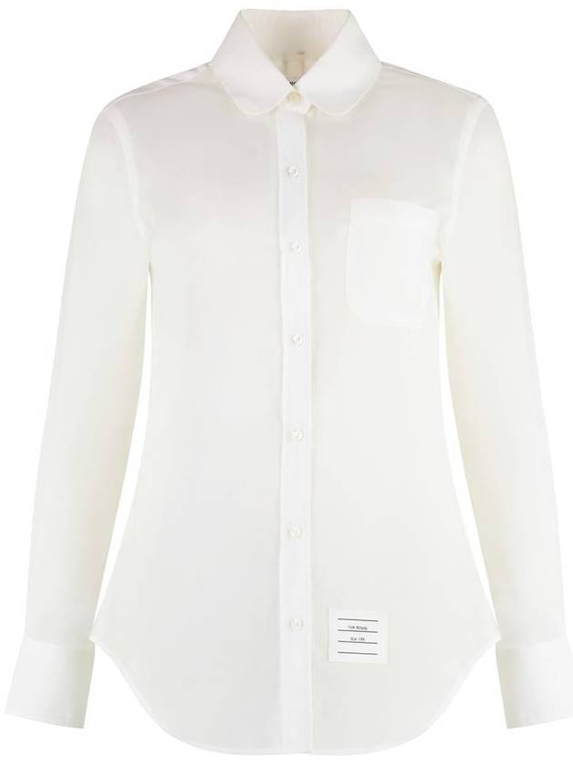 Round Collar Shirt White - THOM BROWNE - BALAAN 2