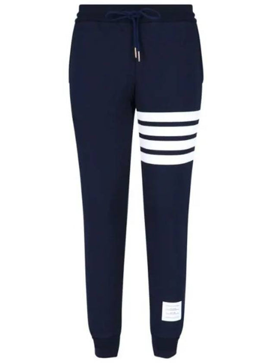 Women's Engineer 4 Bar Cotton Loopback Knit Track Pants Navy - THOM BROWNE - BALAAN 2