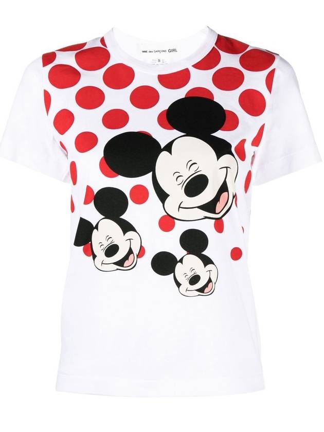 Women's MICKIE MOUSE PRINT COTTON T Shirt NJT0080511 - COMME DES GARCONS - BALAAN 2